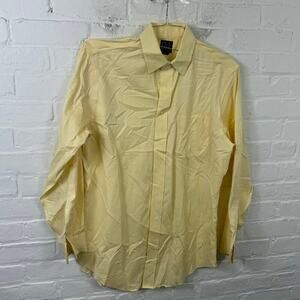 Jos. A. Bank Men Casual Button Down Shirt Long Sleeve Collared Neck Yellow SZ L